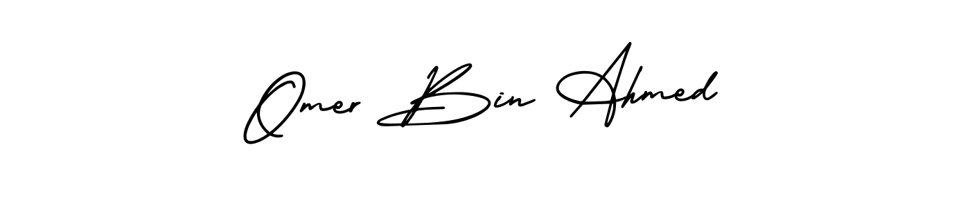 It looks lik you need a new signature style for name Omer Bin Ahmed. Design unique handwritten (AmerikaSignatureDemo-Regular) signature with our free signature maker in just a few clicks. Omer Bin Ahmed signature style 3 images and pictures png
