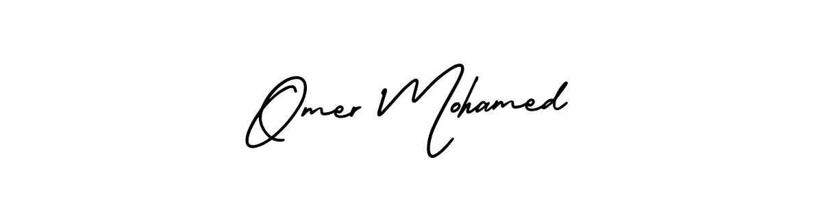 How to make Omer Mohamed name signature. Use AmerikaSignatureDemo-Regular style for creating short signs online. This is the latest handwritten sign. Omer Mohamed signature style 3 images and pictures png