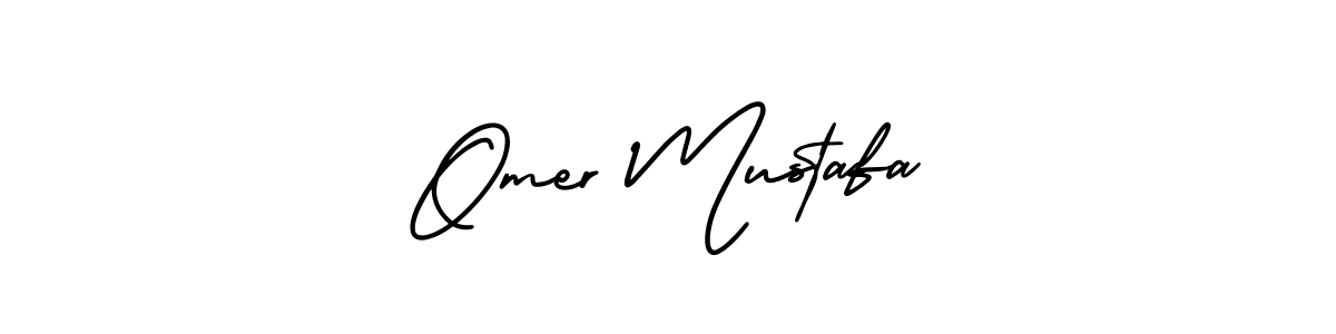 You should practise on your own different ways (AmerikaSignatureDemo-Regular) to write your name (Omer Mustafa) in signature. don't let someone else do it for you. Omer Mustafa signature style 3 images and pictures png