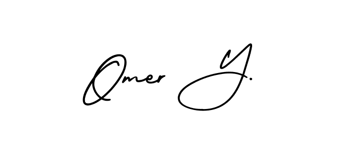 Make a beautiful signature design for name Omer Y.. With this signature (AmerikaSignatureDemo-Regular) style, you can create a handwritten signature for free. Omer Y. signature style 3 images and pictures png