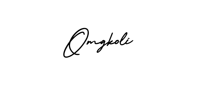 How to make Omgkoli name signature. Use AmerikaSignatureDemo-Regular style for creating short signs online. This is the latest handwritten sign. Omgkoli signature style 3 images and pictures png