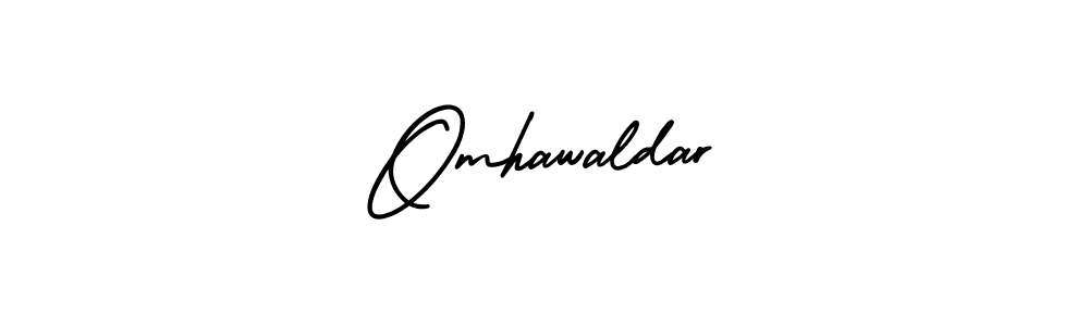 It looks lik you need a new signature style for name Omhawaldar. Design unique handwritten (AmerikaSignatureDemo-Regular) signature with our free signature maker in just a few clicks. Omhawaldar signature style 3 images and pictures png