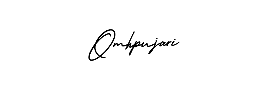 if you are searching for the best signature style for your name Omhpujari. so please give up your signature search. here we have designed multiple signature styles  using AmerikaSignatureDemo-Regular. Omhpujari signature style 3 images and pictures png