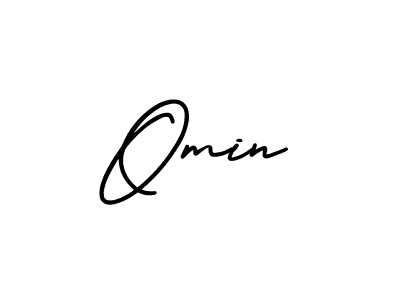 The best way (AmerikaSignatureDemo-Regular) to make a short signature is to pick only two or three words in your name. The name Omin include a total of six letters. For converting this name. Omin signature style 3 images and pictures png