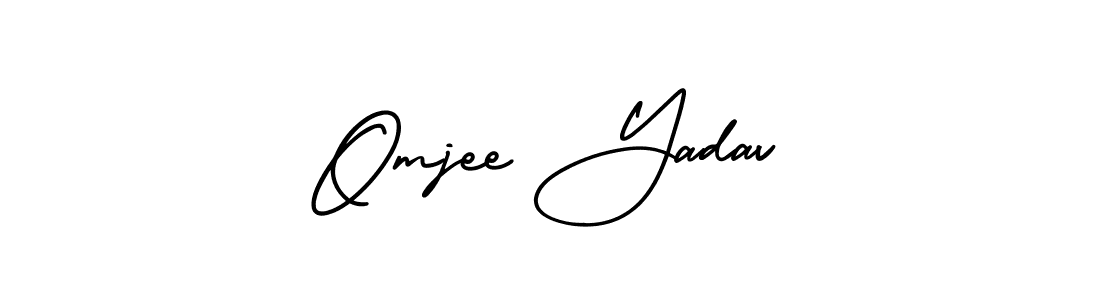 This is the best signature style for the Omjee Yadav name. Also you like these signature font (AmerikaSignatureDemo-Regular). Mix name signature. Omjee Yadav signature style 3 images and pictures png