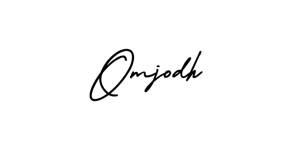 The best way (AmerikaSignatureDemo-Regular) to make a short signature is to pick only two or three words in your name. The name Omjodh include a total of six letters. For converting this name. Omjodh signature style 3 images and pictures png