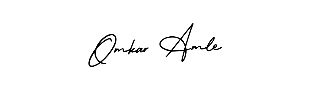 The best way (AmerikaSignatureDemo-Regular) to make a short signature is to pick only two or three words in your name. The name Omkar Amle include a total of six letters. For converting this name. Omkar Amle signature style 3 images and pictures png