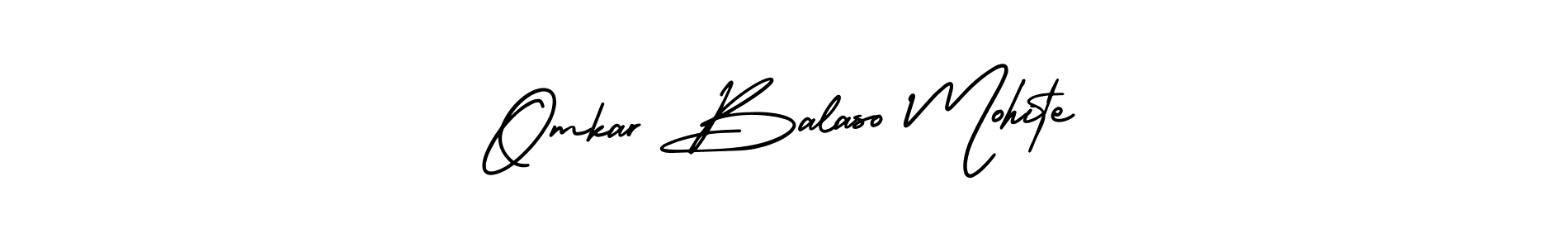 You should practise on your own different ways (AmerikaSignatureDemo-Regular) to write your name (Omkar Balaso Mohite) in signature. don't let someone else do it for you. Omkar Balaso Mohite signature style 3 images and pictures png