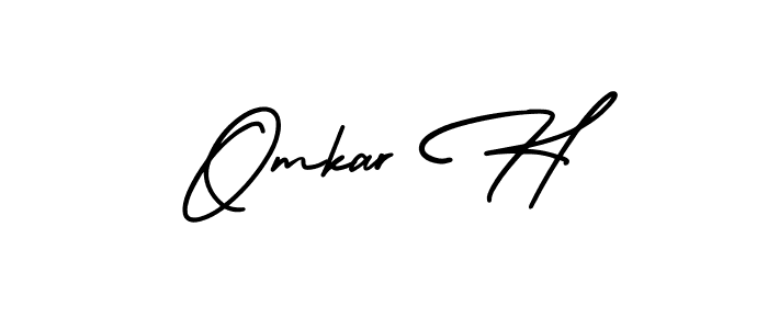 Make a short Omkar H signature style. Manage your documents anywhere anytime using AmerikaSignatureDemo-Regular. Create and add eSignatures, submit forms, share and send files easily. Omkar H signature style 3 images and pictures png