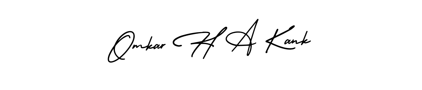 Omkar H A Kank stylish signature style. Best Handwritten Sign (AmerikaSignatureDemo-Regular) for my name. Handwritten Signature Collection Ideas for my name Omkar H A Kank. Omkar H A Kank signature style 3 images and pictures png