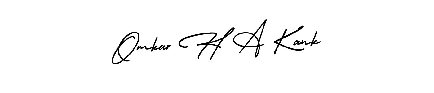 Omkar H A Kank stylish signature style. Best Handwritten Sign (AmerikaSignatureDemo-Regular) for my name. Handwritten Signature Collection Ideas for my name Omkar H A Kank. Omkar H A Kank signature style 3 images and pictures png