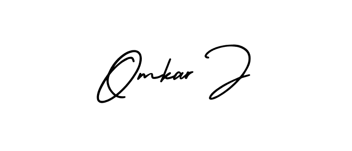 Use a signature maker to create a handwritten signature online. With this signature software, you can design (AmerikaSignatureDemo-Regular) your own signature for name Omkar J. Omkar J signature style 3 images and pictures png