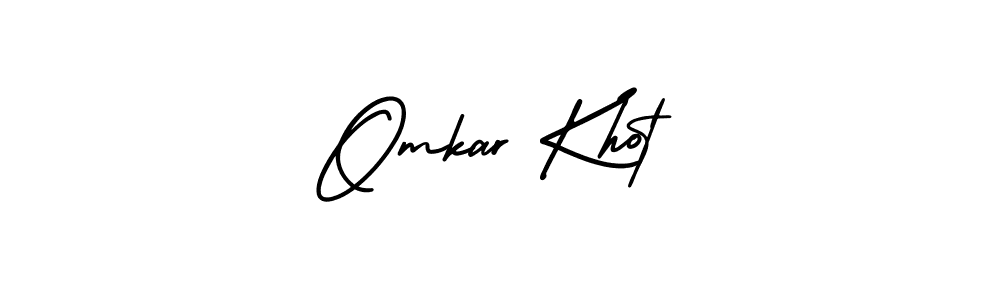 Make a beautiful signature design for name Omkar Khot. With this signature (AmerikaSignatureDemo-Regular) style, you can create a handwritten signature for free. Omkar Khot signature style 3 images and pictures png