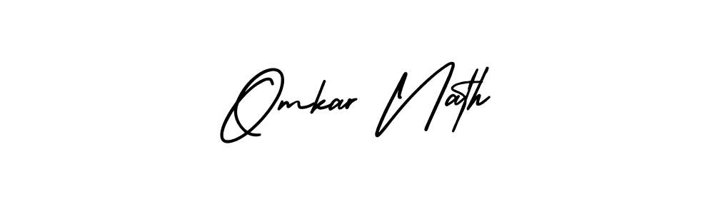 This is the best signature style for the Omkar Nath name. Also you like these signature font (AmerikaSignatureDemo-Regular). Mix name signature. Omkar Nath signature style 3 images and pictures png