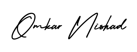 Create your official email sign-off with Omkar Nishad name in AmerikaSignatureDemo-Regular style. Crisp, clean, and perfectly legible across all screens. Omkar Nishad signature style 3 images and pictures png