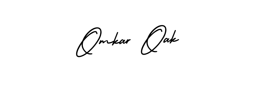 How to make Omkar Oak name signature. Use AmerikaSignatureDemo-Regular style for creating short signs online. This is the latest handwritten sign. Omkar Oak signature style 3 images and pictures png