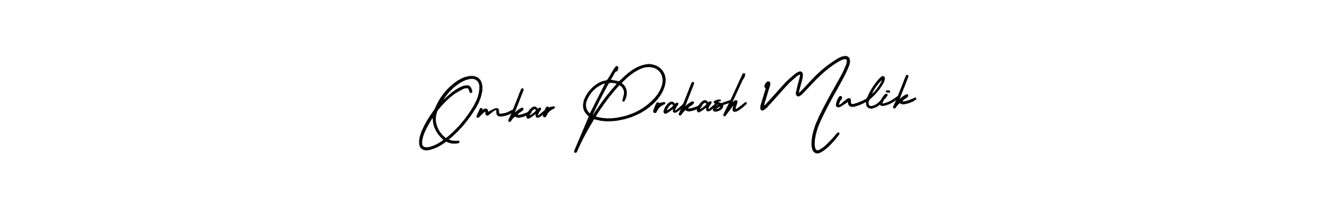 The best way (AmerikaSignatureDemo-Regular) to make a short signature is to pick only two or three words in your name. The name Omkar Prakash Mulik include a total of six letters. For converting this name. Omkar Prakash Mulik signature style 3 images and pictures png