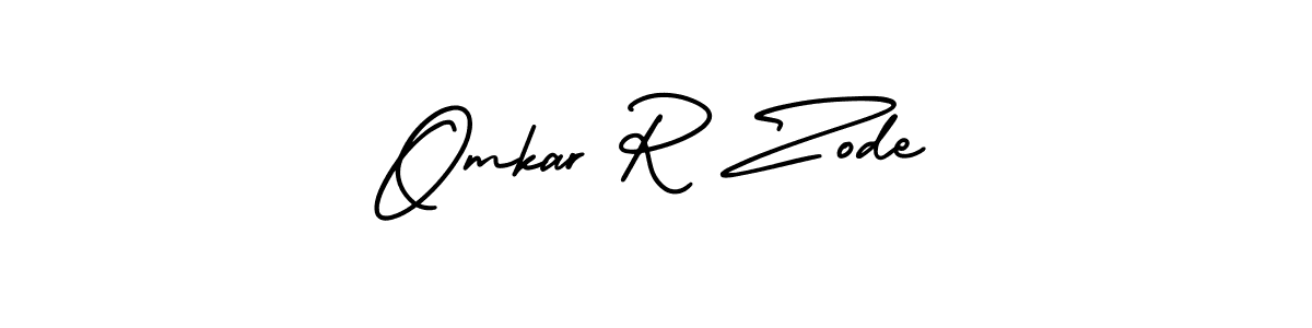 The best way (AmerikaSignatureDemo-Regular) to make a short signature is to pick only two or three words in your name. The name Omkar R Zode include a total of six letters. For converting this name. Omkar R Zode signature style 3 images and pictures png