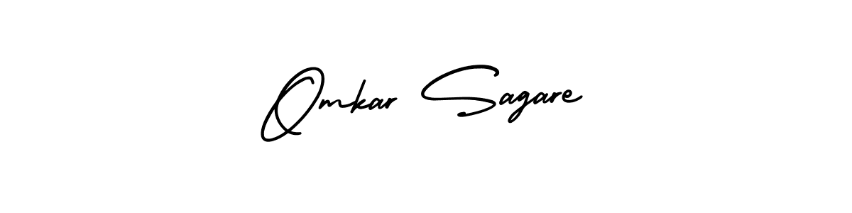 How to make Omkar Sagare name signature. Use AmerikaSignatureDemo-Regular style for creating short signs online. This is the latest handwritten sign. Omkar Sagare signature style 3 images and pictures png