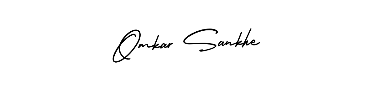 The best way (AmerikaSignatureDemo-Regular) to make a short signature is to pick only two or three words in your name. The name Omkar Sankhe include a total of six letters. For converting this name. Omkar Sankhe signature style 3 images and pictures png