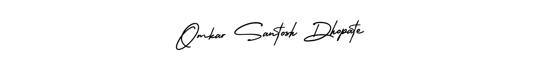 This is the best signature style for the Omkar Santosh Dhopate name. Also you like these signature font (AmerikaSignatureDemo-Regular). Mix name signature. Omkar Santosh Dhopate signature style 3 images and pictures png