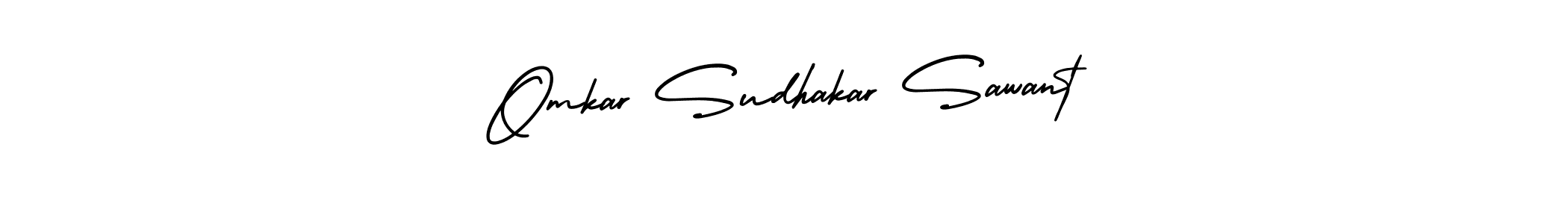 You should practise on your own different ways (AmerikaSignatureDemo-Regular) to write your name (Omkar Sudhakar Sawant) in signature. don't let someone else do it for you. Omkar Sudhakar Sawant signature style 3 images and pictures png