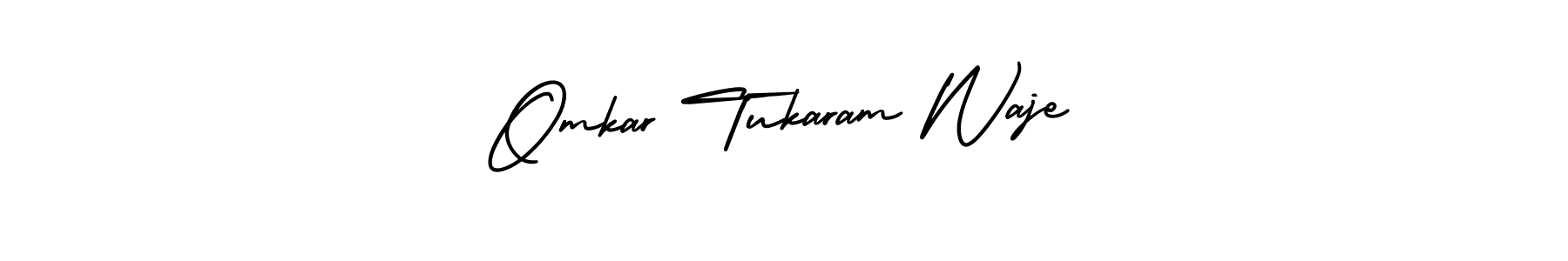 You should practise on your own different ways (AmerikaSignatureDemo-Regular) to write your name (Omkar Tukaram Waje) in signature. don't let someone else do it for you. Omkar Tukaram Waje signature style 3 images and pictures png