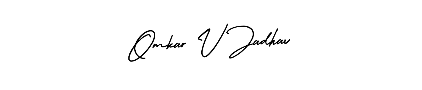 Also You can easily find your signature by using the search form. We will create Omkar V Jadhav name handwritten signature images for you free of cost using AmerikaSignatureDemo-Regular sign style. Omkar V Jadhav signature style 3 images and pictures png