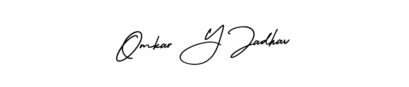 The best way (AmerikaSignatureDemo-Regular) to make a short signature is to pick only two or three words in your name. The name Omkar Y Jadhav include a total of six letters. For converting this name. Omkar Y Jadhav signature style 3 images and pictures png