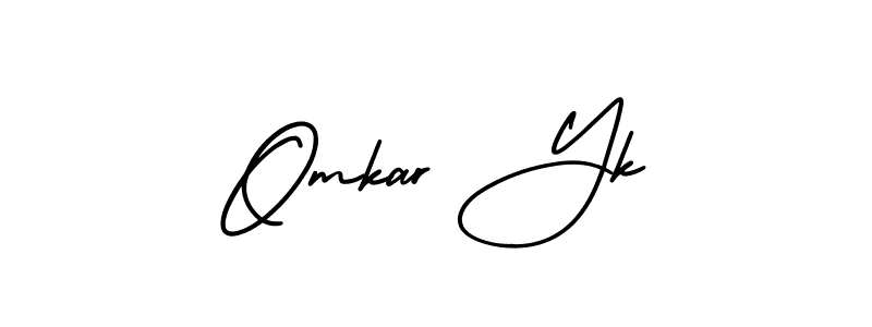 How to Draw Omkar Yk signature style? AmerikaSignatureDemo-Regular is a latest design signature styles for name Omkar Yk. Omkar Yk signature style 3 images and pictures png