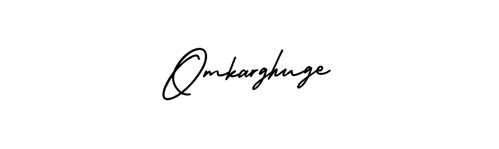You should practise on your own different ways (AmerikaSignatureDemo-Regular) to write your name (Omkarghuge) in signature. don't let someone else do it for you. Omkarghuge signature style 3 images and pictures png