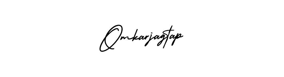 How to make Omkarjagtap name signature. Use AmerikaSignatureDemo-Regular style for creating short signs online. This is the latest handwritten sign. Omkarjagtap signature style 3 images and pictures png