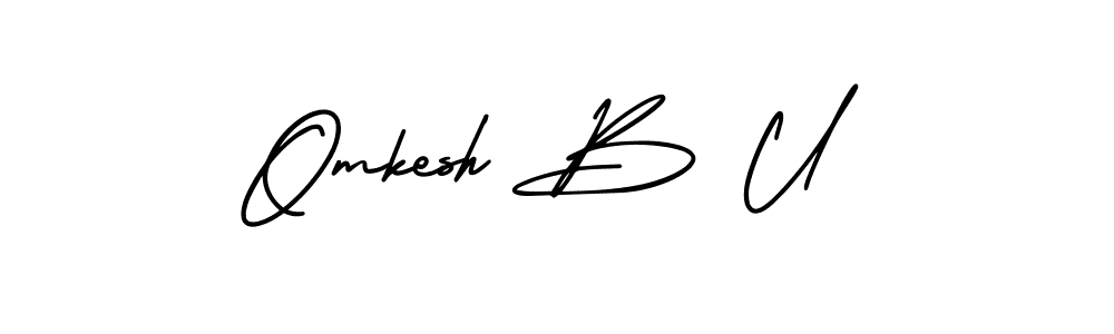 It looks lik you need a new signature style for name Omkesh B U. Design unique handwritten (AmerikaSignatureDemo-Regular) signature with our free signature maker in just a few clicks. Omkesh B U signature style 3 images and pictures png