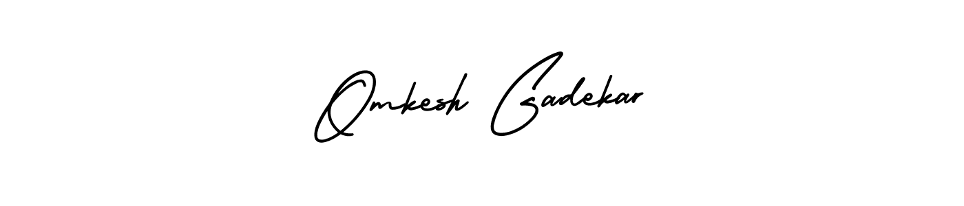 How to make Omkesh Gadekar name signature. Use AmerikaSignatureDemo-Regular style for creating short signs online. This is the latest handwritten sign. Omkesh Gadekar signature style 3 images and pictures png