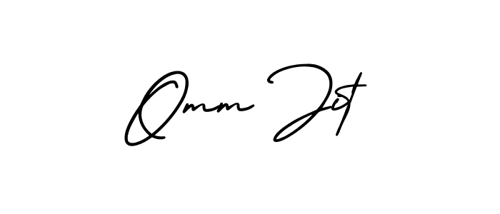 You should practise on your own different ways (AmerikaSignatureDemo-Regular) to write your name (Omm Jit) in signature. don't let someone else do it for you. Omm Jit signature style 3 images and pictures png