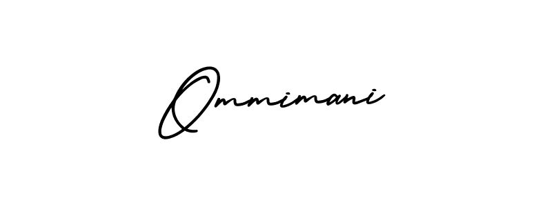 The best way (AmerikaSignatureDemo-Regular) to make a short signature is to pick only two or three words in your name. The name Ommimani include a total of six letters. For converting this name. Ommimani signature style 3 images and pictures png