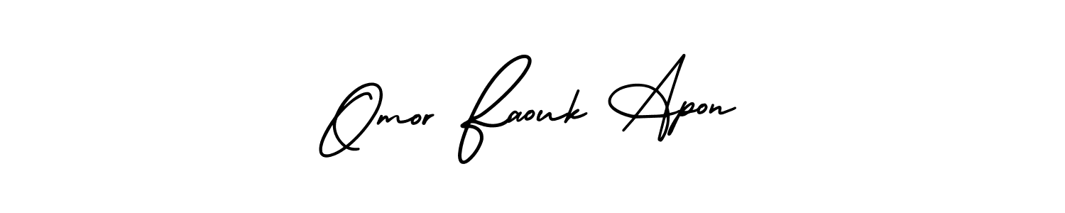 Create a beautiful signature design for name Omor Faouk Apon. With this signature (AmerikaSignatureDemo-Regular) fonts, you can make a handwritten signature for free. Omor Faouk Apon signature style 3 images and pictures png