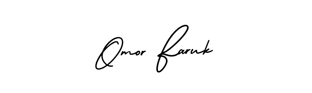 The best way (AmerikaSignatureDemo-Regular) to make a short signature is to pick only two or three words in your name. The name Omor Faruk include a total of six letters. For converting this name. Omor Faruk signature style 3 images and pictures png
