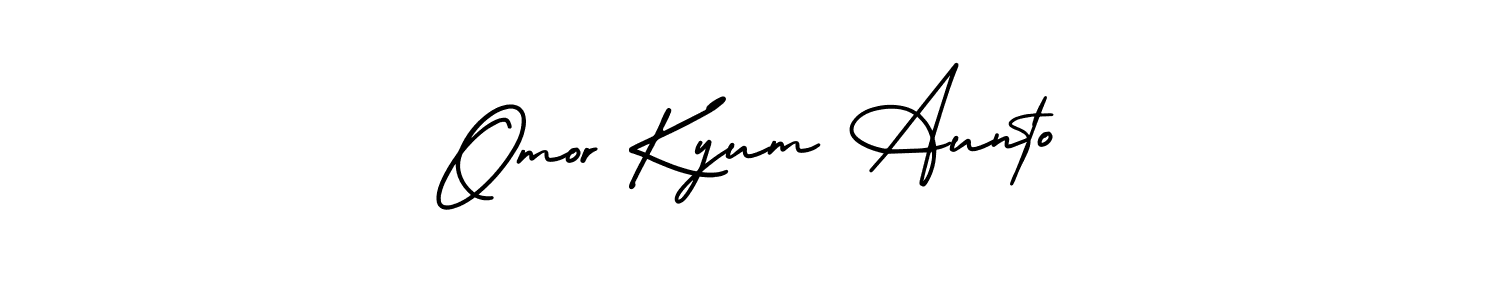 AmerikaSignatureDemo-Regular is a professional signature style that is perfect for those who want to add a touch of class to their signature. It is also a great choice for those who want to make their signature more unique. Get Omor Kyum Aunto name to fancy signature for free. Omor Kyum Aunto signature style 3 images and pictures png