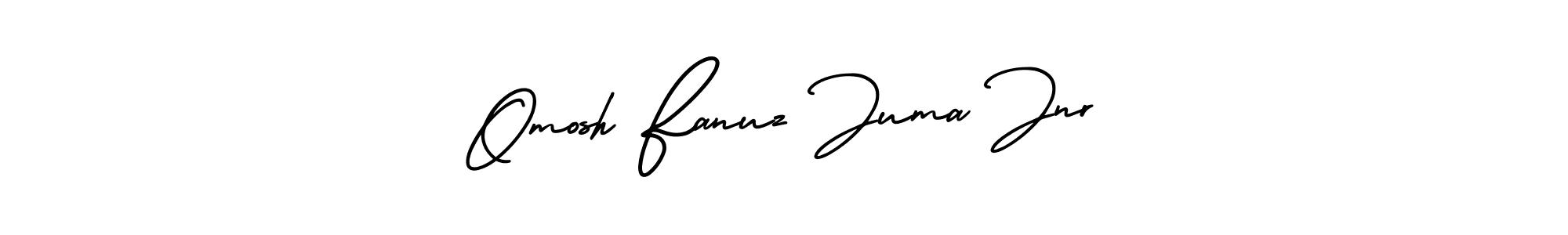 How to make Omosh Fanuz Juma Jnr name signature. Use AmerikaSignatureDemo-Regular style for creating short signs online. This is the latest handwritten sign. Omosh Fanuz Juma Jnr signature style 3 images and pictures png
