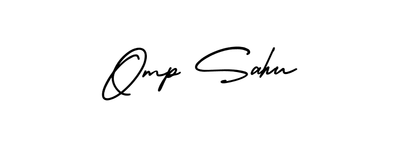 Similarly AmerikaSignatureDemo-Regular is the best handwritten signature design. Signature creator online .You can use it as an online autograph creator for name Omp Sahu. Omp Sahu signature style 3 images and pictures png