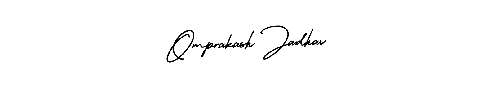 You should practise on your own different ways (AmerikaSignatureDemo-Regular) to write your name (Omprakash Jadhav) in signature. don't let someone else do it for you. Omprakash Jadhav signature style 3 images and pictures png