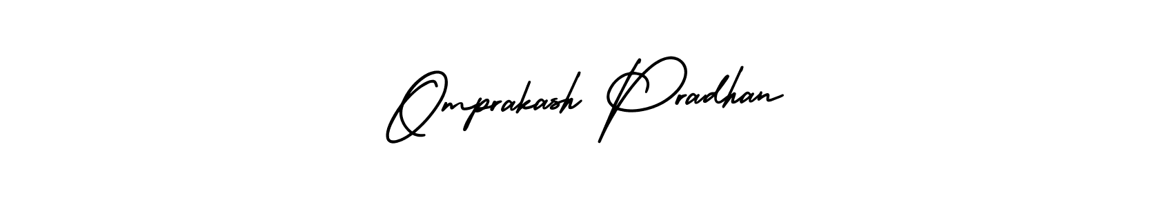 This is the best signature style for the Omprakash Pradhan name. Also you like these signature font (AmerikaSignatureDemo-Regular). Mix name signature. Omprakash Pradhan signature style 3 images and pictures png
