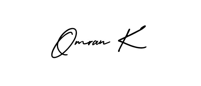 Use a signature maker to create a handwritten signature online. With this signature software, you can design (AmerikaSignatureDemo-Regular) your own signature for name Omran K. Omran K signature style 3 images and pictures png