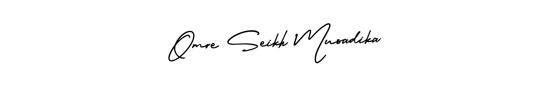 Make a short Omre Seikh Musadika signature style. Manage your documents anywhere anytime using AmerikaSignatureDemo-Regular. Create and add eSignatures, submit forms, share and send files easily. Omre Seikh Musadika signature style 3 images and pictures png