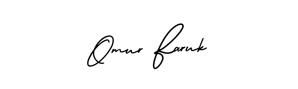 How to make Omur Faruk name signature. Use AmerikaSignatureDemo-Regular style for creating short signs online. This is the latest handwritten sign. Omur Faruk signature style 3 images and pictures png