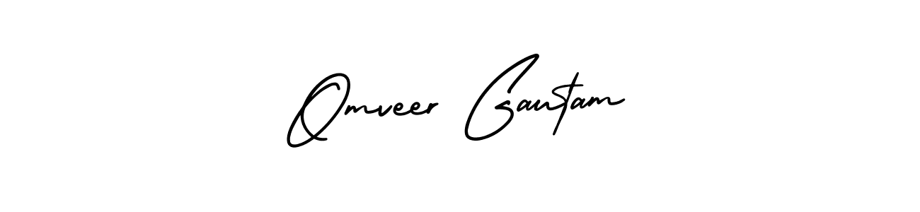 It looks lik you need a new signature style for name Omveer Gautam. Design unique handwritten (AmerikaSignatureDemo-Regular) signature with our free signature maker in just a few clicks. Omveer Gautam signature style 3 images and pictures png