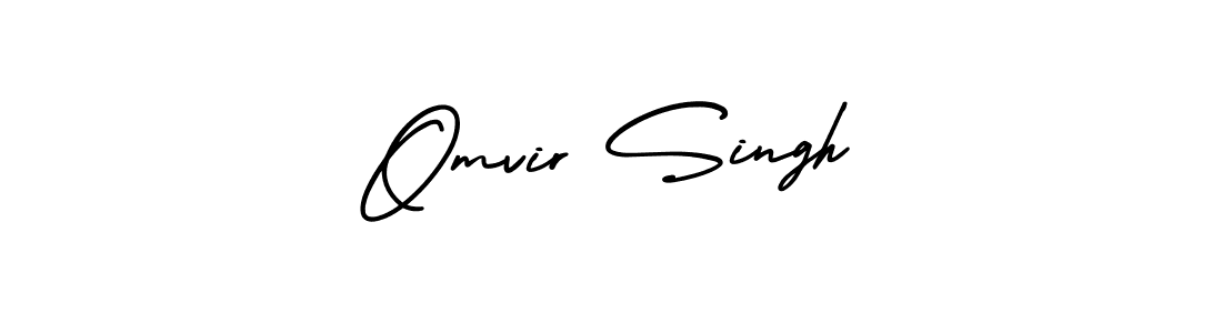 The best way (AmerikaSignatureDemo-Regular) to make a short signature is to pick only two or three words in your name. The name Omvir Singh include a total of six letters. For converting this name. Omvir Singh signature style 3 images and pictures png