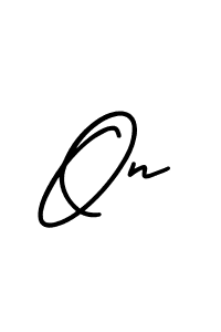 How to make On name signature. Use AmerikaSignatureDemo-Regular style for creating short signs online. This is the latest handwritten sign. On signature style 3 images and pictures png