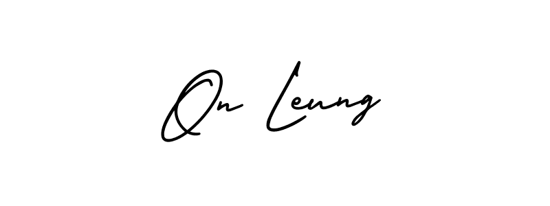 You should practise on your own different ways (AmerikaSignatureDemo-Regular) to write your name (On Leung) in signature. don't let someone else do it for you. On Leung signature style 3 images and pictures png